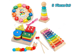 "Wooden Montessori 5-Piece Toy Bundle for Toddlers" "Rainbow Wooden Learning Toy Set – 5 Pcs Combo for Kids" "5-in-1 Wooden Educational Toy Set | Ages 1-4"